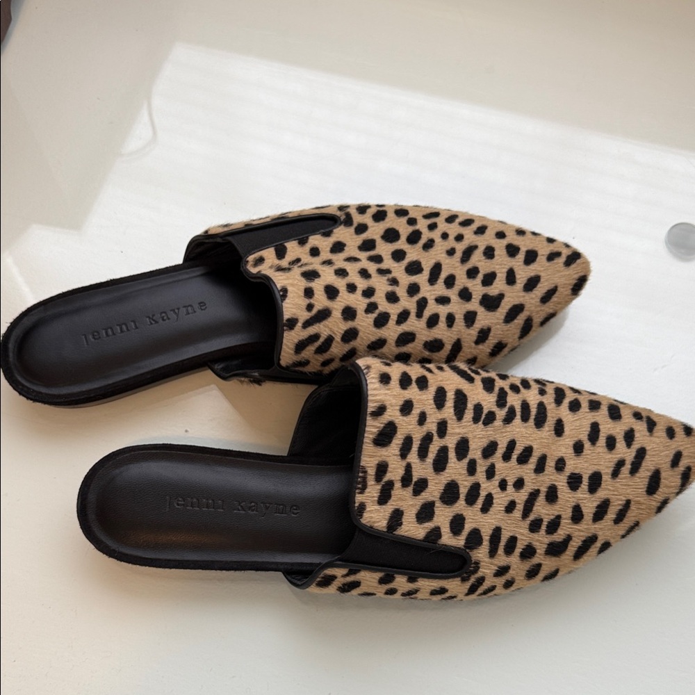 Jenni Kayne Spotted Mules - Black and Tan